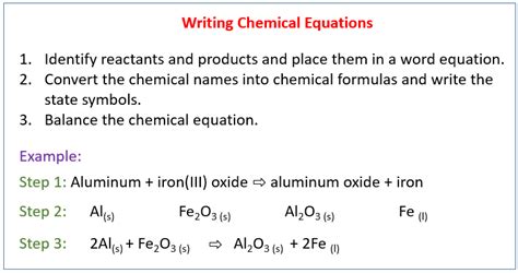 how to write chemical equations class 10 with examples