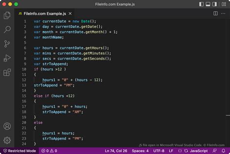 how to write code in js file