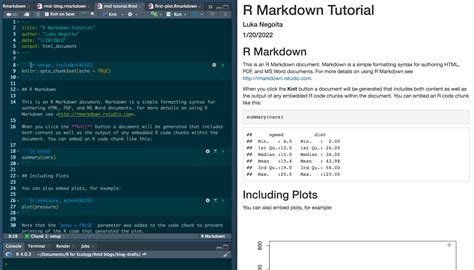 how to write code in r markdown