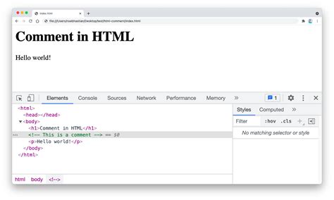 how to write comments in html file