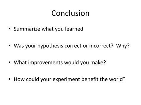how to write conclusion for science fair project
