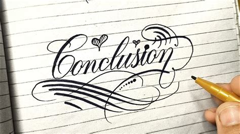 how to write conclusion in cursive handwriting