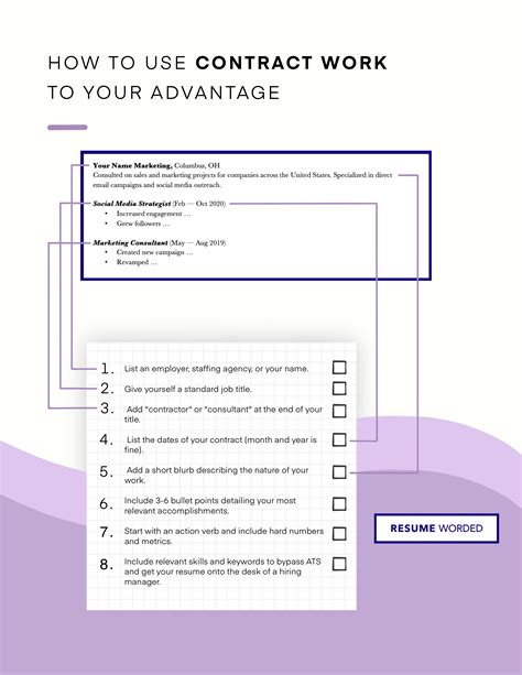 how to write contract work on resume