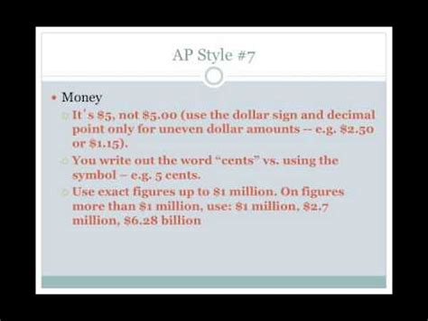 how to write currency in ap style