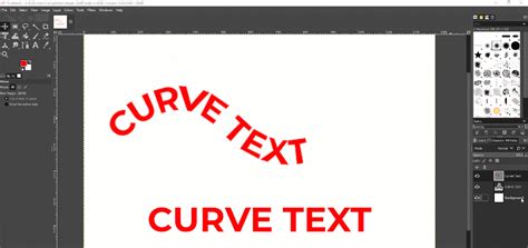 how to write curved text in gimp
