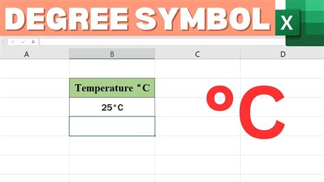 how to write degree celsius symbol in excel