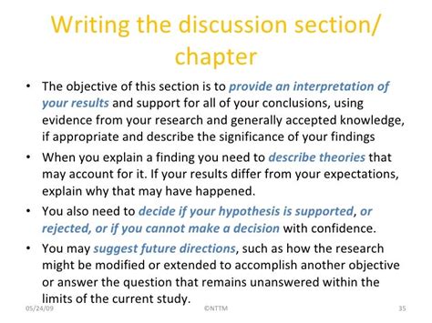 how to write discussion section of thesis