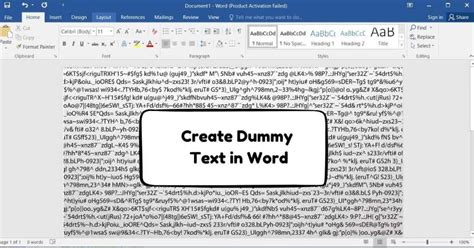 how to write dummy text in word