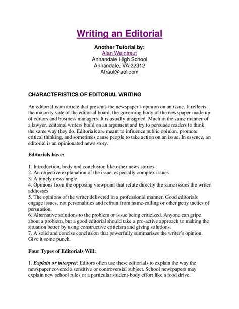how to write editorial column