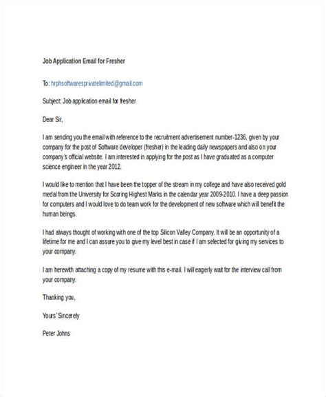 how to write email for job application with attachment examples for freshers