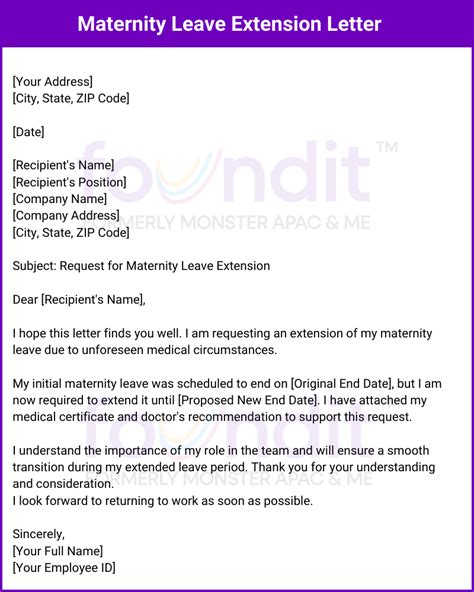 how to write email for maternity leave extension to manager