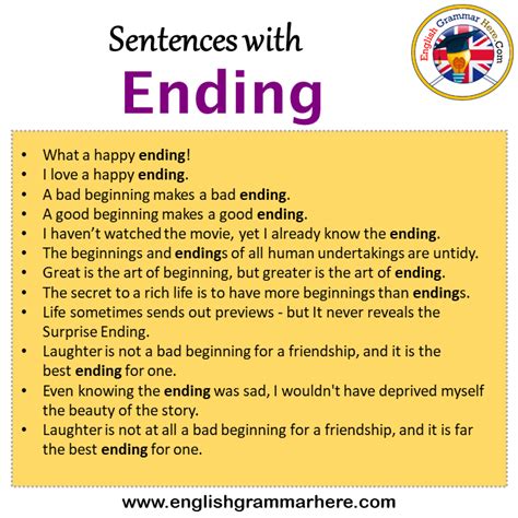 how to write ending sentence