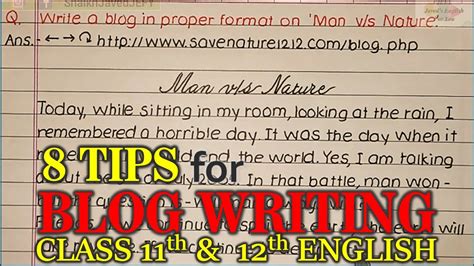 how to write english exam class 11