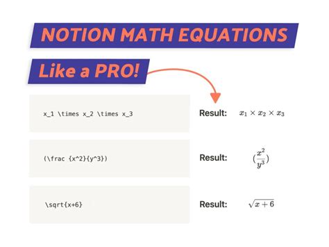 how to write equations in notion