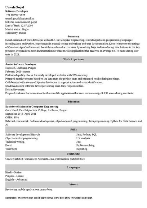 how to write experience on cv