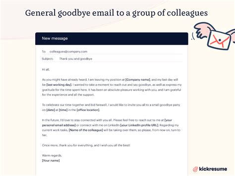 how to write farewell email to colleagues examples