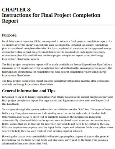 how to write final project report