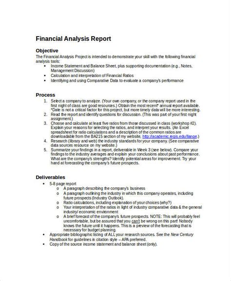 how to write financial statement analysis report