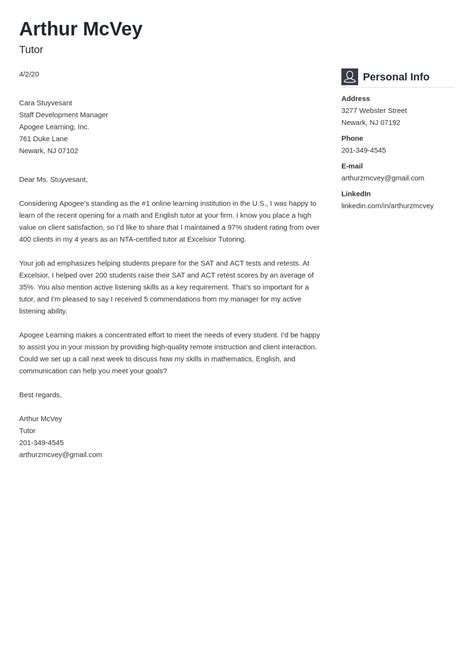 how to write formal cover letter