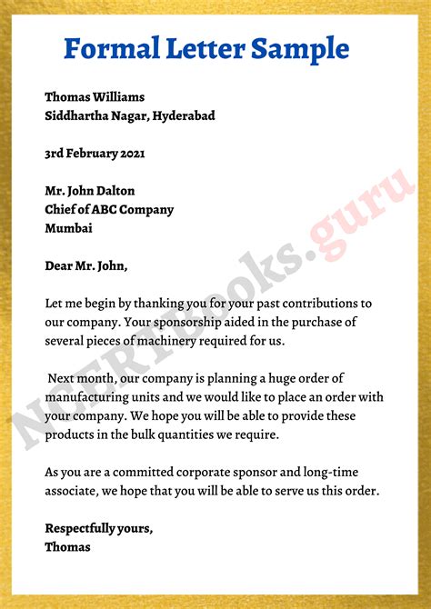 how to write formal note
