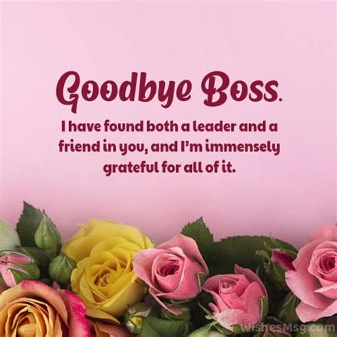 how to write goodbye message to boss