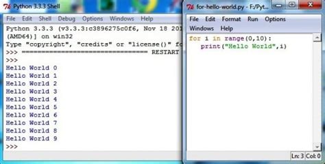 how to write hello world 10 times in python