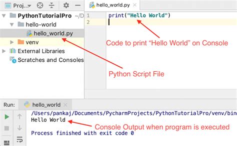 how to write hello world in python