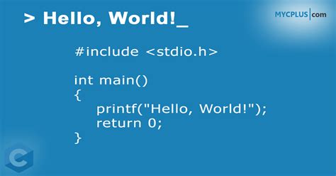 how to write hello world program in c language