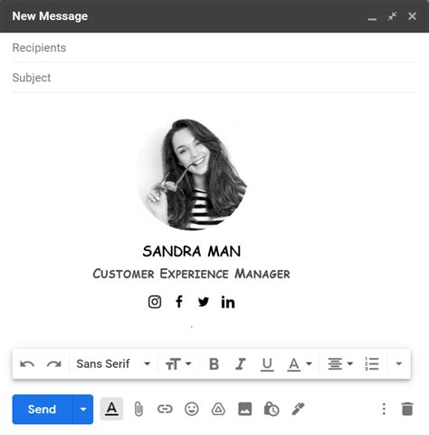 how to write html code for email signature