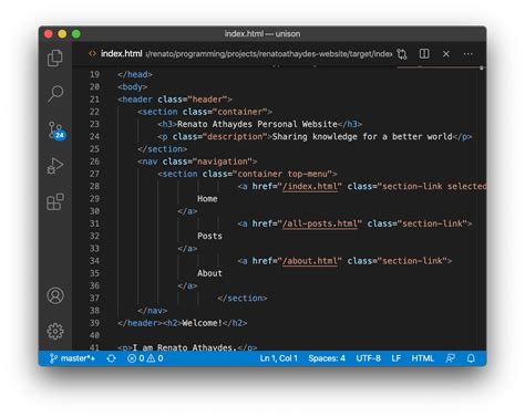 how to write html in vscode