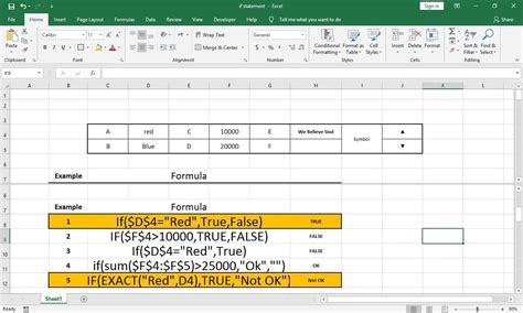 how to write if statement in excel