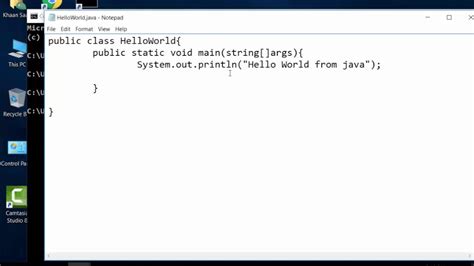 how to write in notepad using java