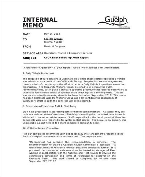 how to write internal memo format