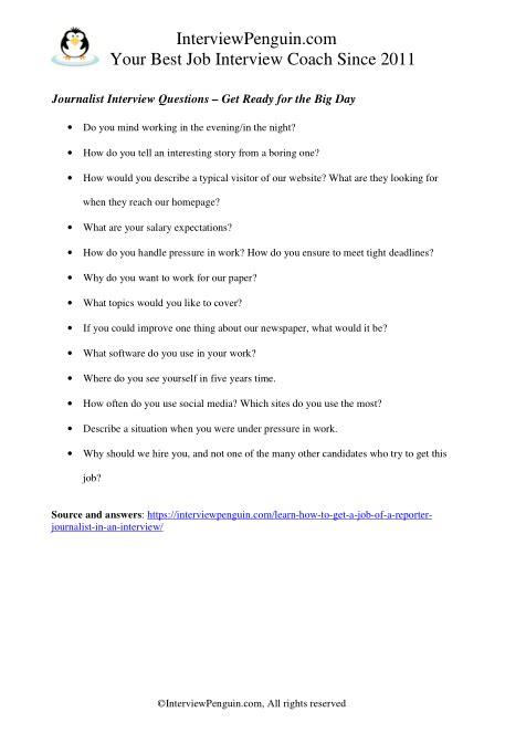 how to write interview questions for journalism