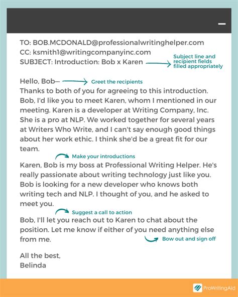 how to write introduction email between two parties