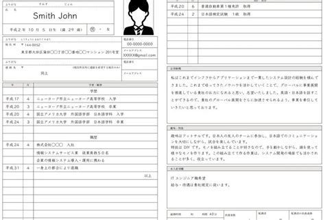 how to write japanese cv form