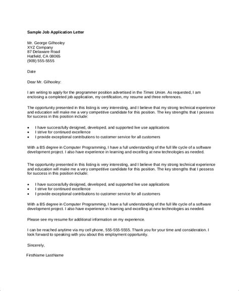 how to write job application formal letter