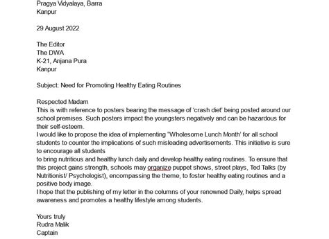 how to write letter class 10