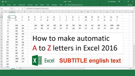 how to write letters in excel