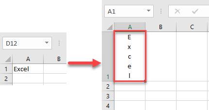 how to write letters vertically in excel