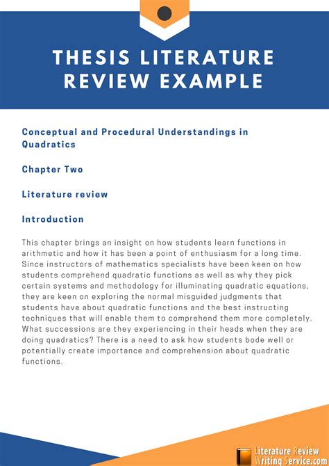 how to write literature review for a thesis