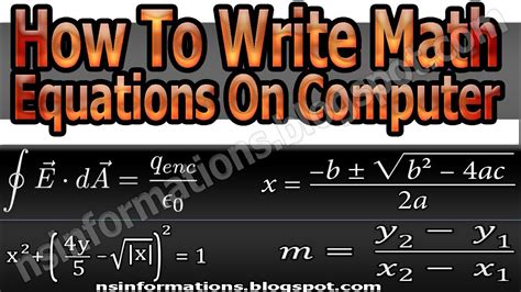how to write math equations in computer