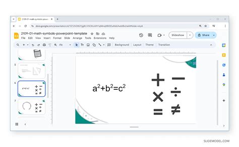 how to write math equations in google slides