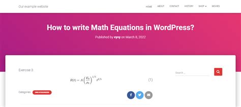 how to write math equations in wordpress