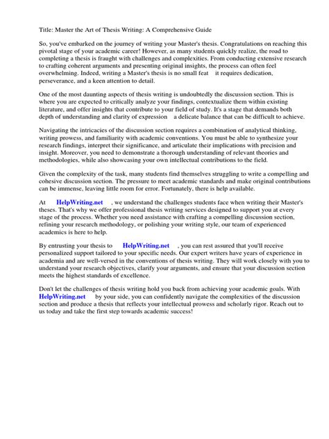 how to write methodology in master thesis