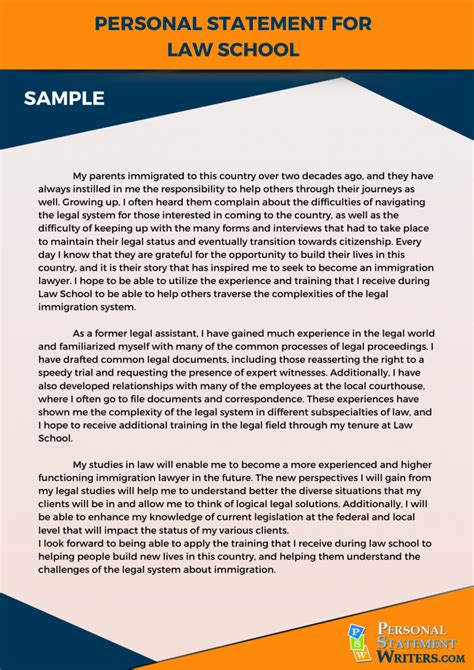 how to write my personal statement for law school