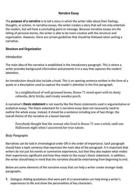 how to write narrative story examples