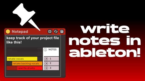 how to write notes in ableton