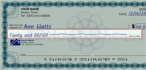 how to write number 40 in words on a check