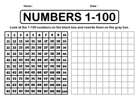 how to write numbers 1 to 100 in excel